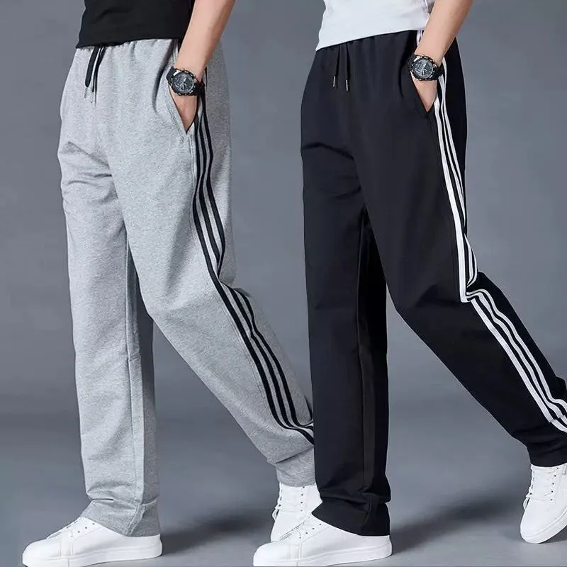 Men's Casual Cotton Sweatpants Loose Fit Straight Leg Joggers Breathable Lightweight Sports Pants for Summer thumbnail 1