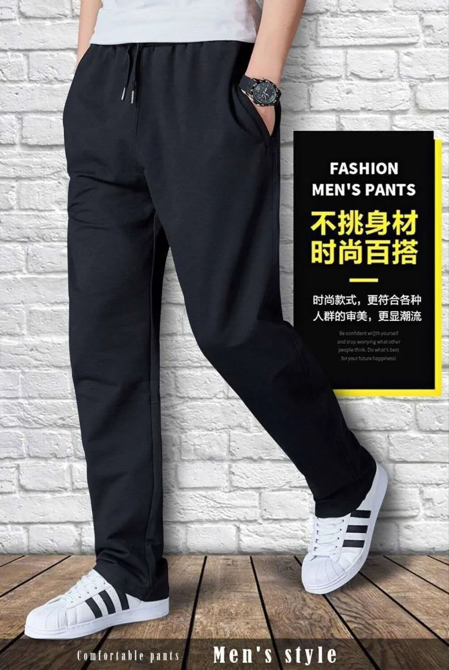 Men's Casual Cotton Sweatpants Loose Fit Straight Leg Joggers Breathable Lightweight Sports Pants for Summer showcase 8