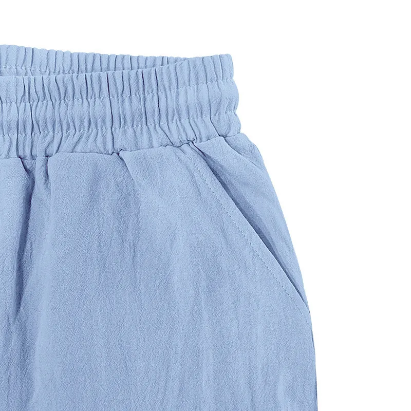 Men's Multi-Pocket Linen Cotton Shorts Casual Sports Workwear Loose Fit Drawstring Five-Point Breathable Summer Style showcase 15