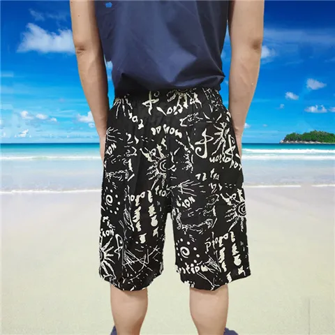 Men's Summer Cotton Linen Casual Trousers, Loose Fit Beach Shorts with Ethnic Elephant Print, Quick-Drying Lightweight Pants for Outdoor Activities showcase 19