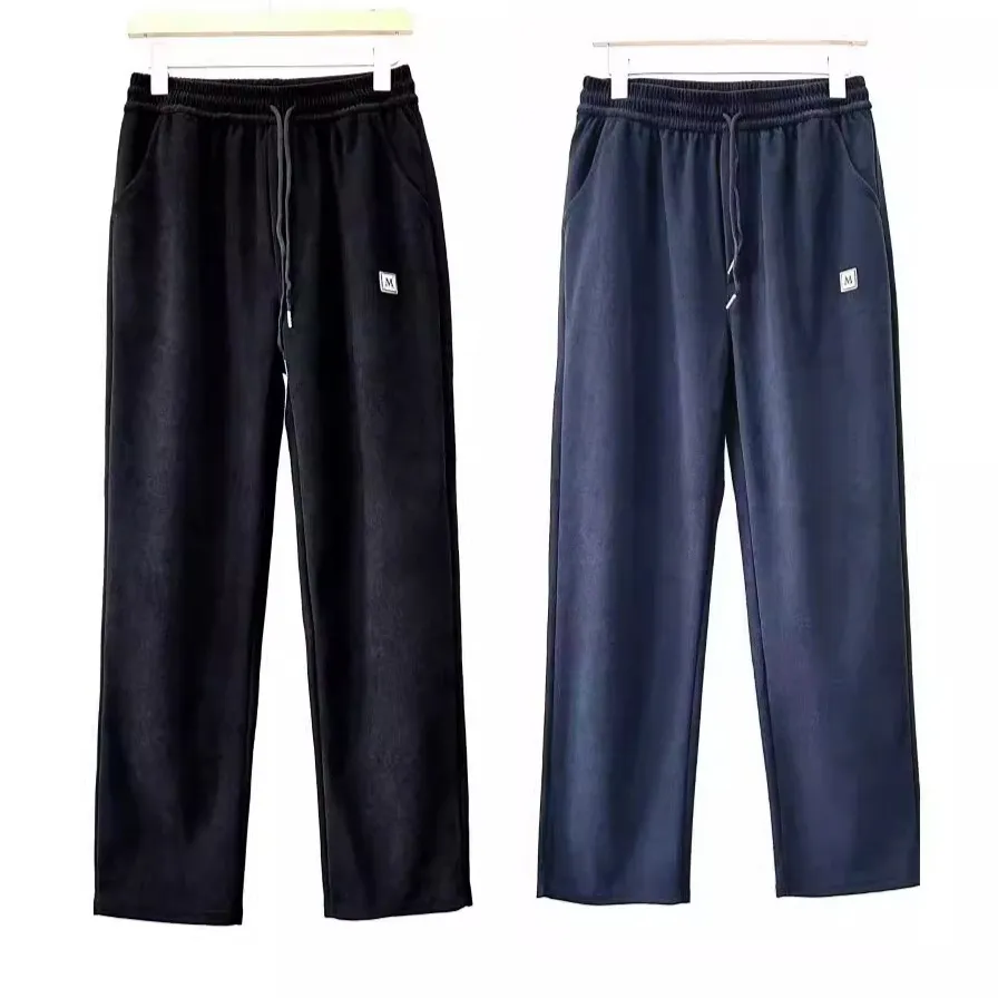 Men's Casual Straight Leg Cotton Composite Pants - Loose Fit Fashionable Trousers for Autumn/Winter thumbnail 3