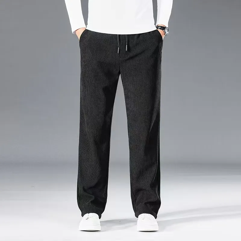 Men's Casual Straight Leg Cotton Composite Pants - Loose Fit Fashionable Trousers for Autumn/Winter thumbnail 1