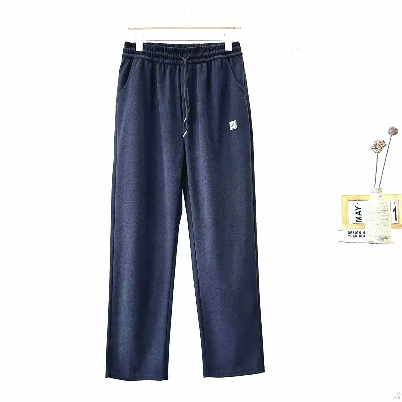 Men's Casual Straight Leg Cotton Composite Pants - Loose Fit Fashionable Trousers for Autumn/Winter thumbnail 9