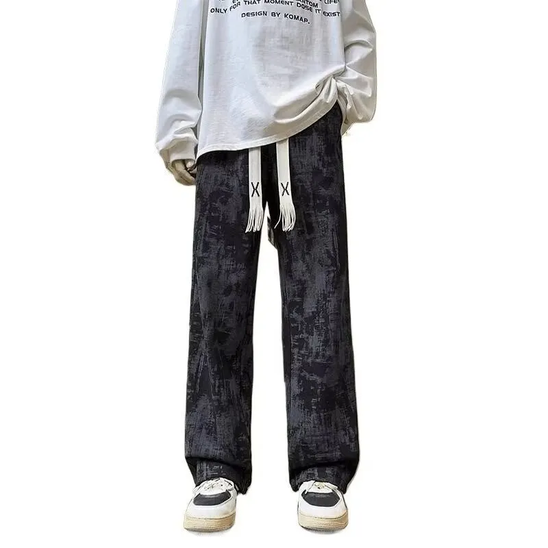 Men's Tie-Dye Casual Pants - Spring/Autumn Fashionable Versatile Sports Drape Long Pants for Streetwear thumbnail 2