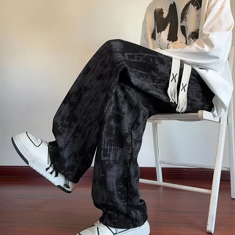 Men's Tie-Dye Casual Pants - Spring/Autumn Fashionable Versatile Sports Drape Long Pants for Streetwear thumbnail 7