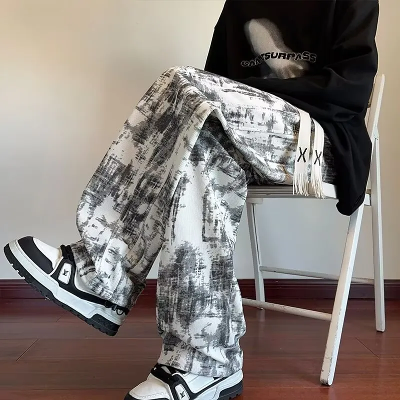 Men's Tie-Dye Casual Pants - Spring/Autumn Fashionable Versatile Sports Drape Long Pants for Streetwear showcase 9