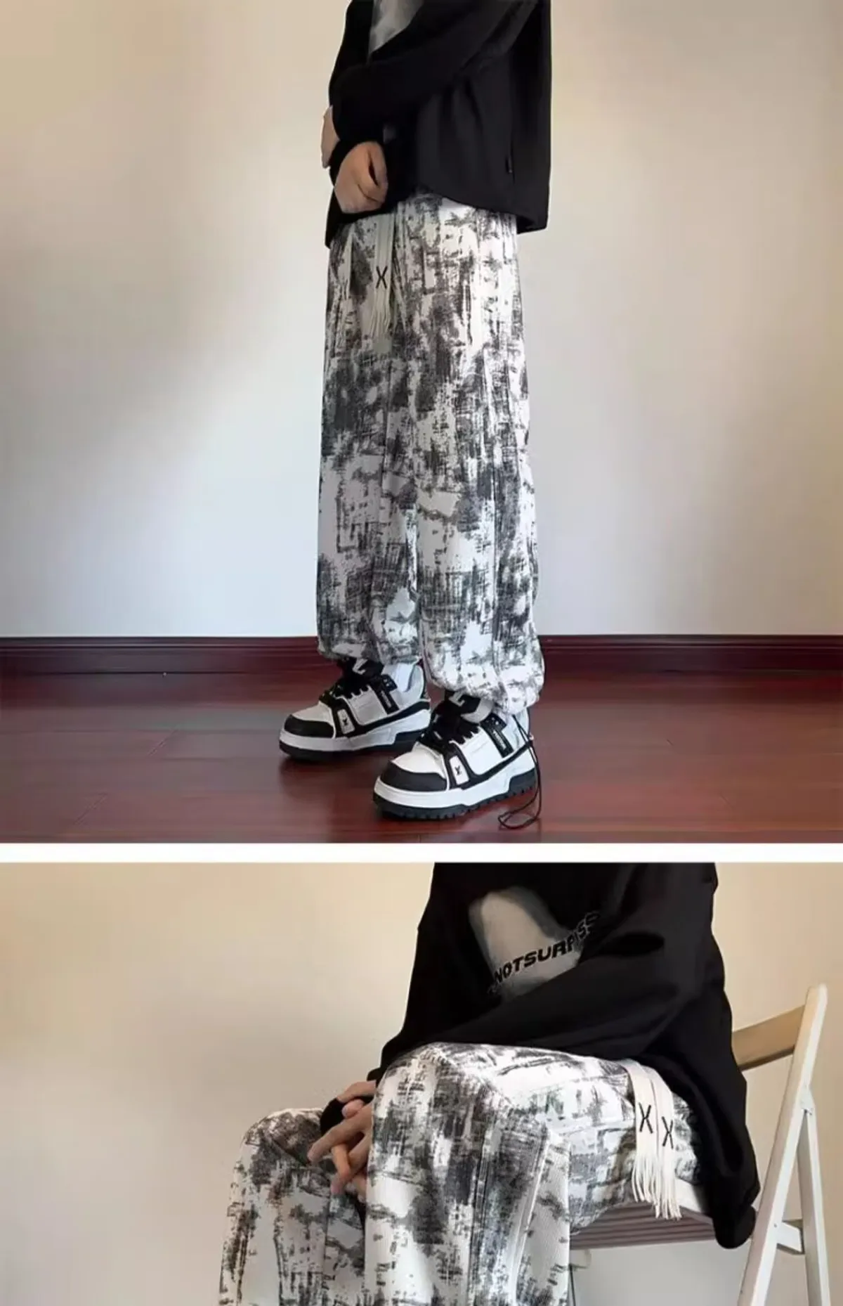 Men's Tie-Dye Casual Pants - Spring/Autumn Fashionable Versatile Sports Drape Long Pants for Streetwear showcase 17