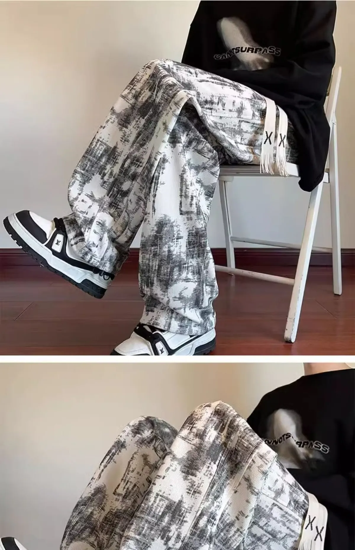 Men's Tie-Dye Casual Pants - Spring/Autumn Fashionable Versatile Sports Drape Long Pants for Streetwear showcase 19