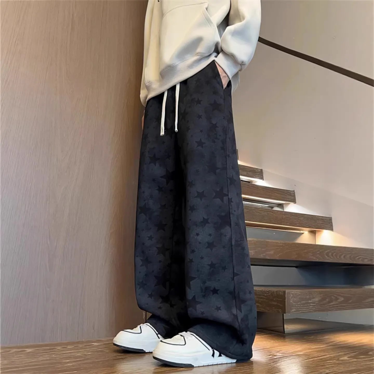High-Quality Tie-Dye American Streetwear Casual Pants for Men - Autumn 2026 New Drawstring Sweatpants with Designer Style thumbnail 1