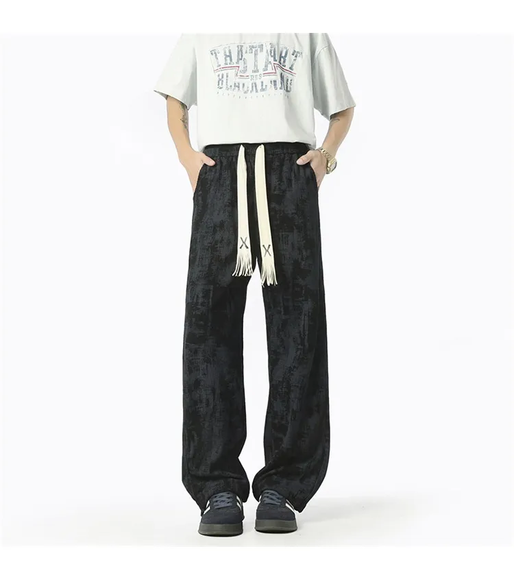 Men's Retro Tie-Dye Wide-Leg Casual Pants - Unisex Loose Fit Trendy Brand Trousers for Streetwear showcase 10
