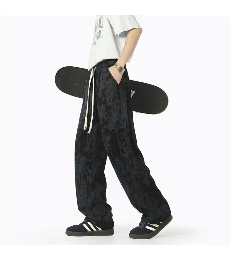 Men's Retro Tie-Dye Wide-Leg Casual Pants - Unisex Loose Fit Trendy Brand Trousers for Streetwear showcase 16