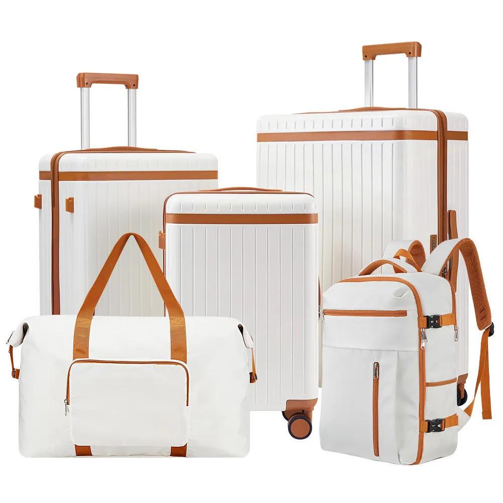 5-Piece Large Capacity Travel Luggage Set: Durable 28-Inch Anti-Scratch Suitcase with Matching Backpack, Ideal for International Travel and Business Trips thumbnail 6