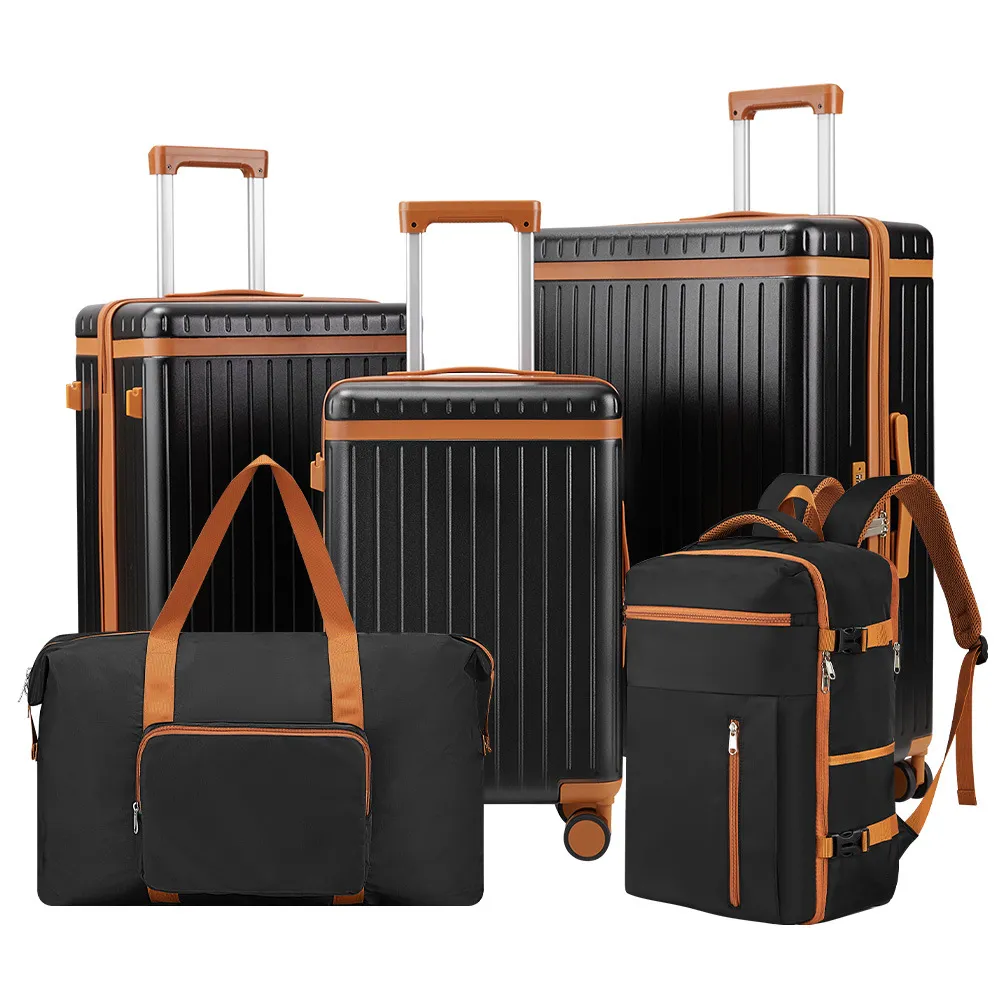 5-Piece Large Capacity Travel Luggage Set: Durable 28-Inch Anti-Scratch Suitcase with Matching Backpack, Ideal for International Travel and Business Trips thumbnail 8