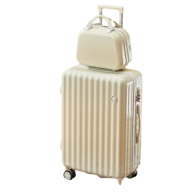 Durable Leather Suitcase with Password Lock - Large Capacity Trolley Case with Universal Wheels, Ideal for Student Travel and Business Trips thumbnail 5