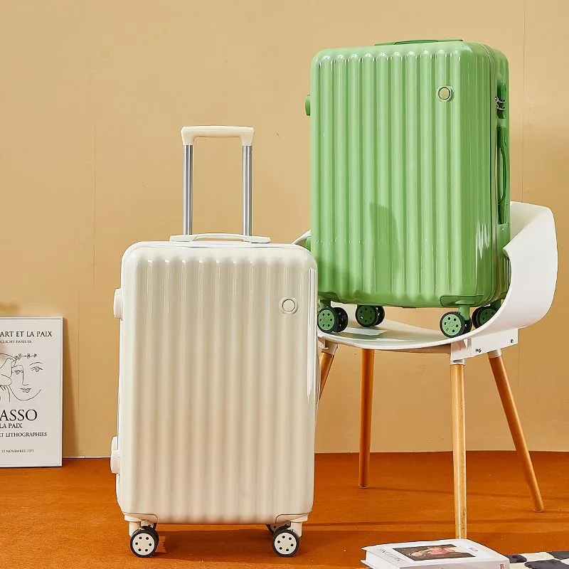 Durable Leather Suitcase with Password Lock - Large Capacity Trolley Case with Universal Wheels, Ideal for Student Travel and Business Trips thumbnail 3