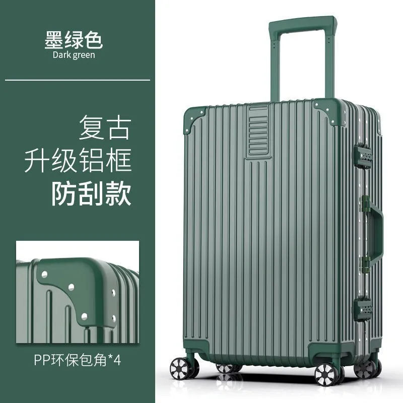 Durable Leather Suitcase with Password Lock - Large Capacity Trolley Case with Universal Wheels, Ideal for Student Travel and Business Trips showcase 2