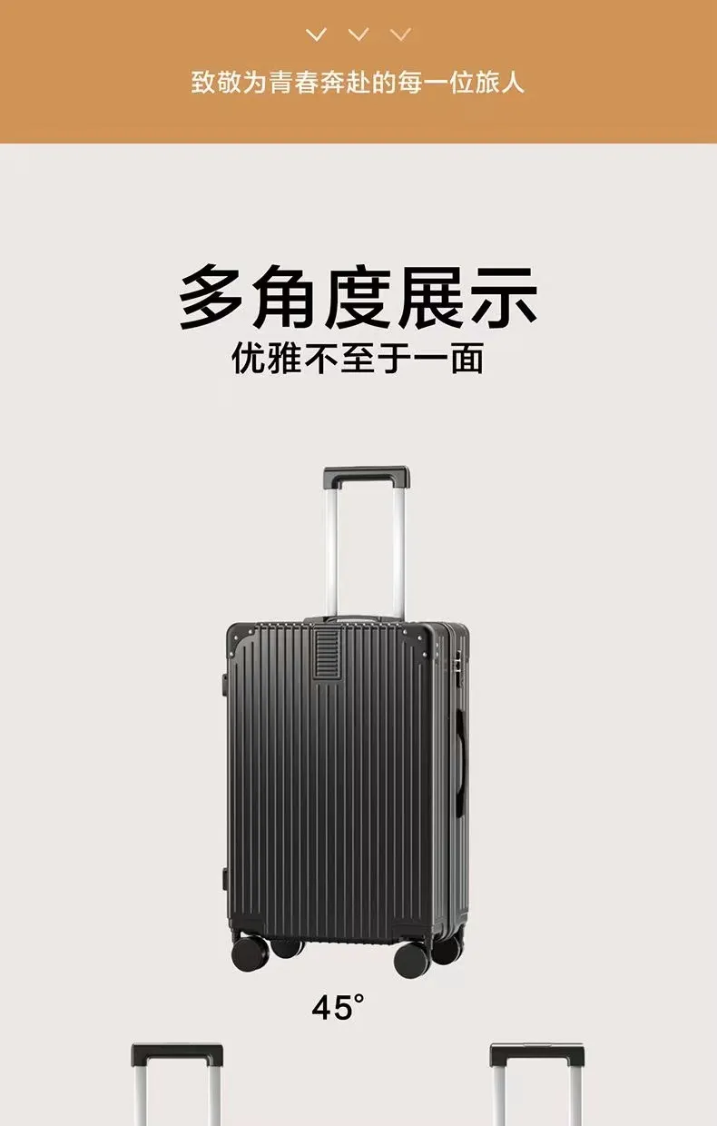 Retro Luggage Case with Universal Wheels - Durable Password Lock Trolley Suitcase for Men & Women, Large Capacity Trendy Travel Box showcase 13