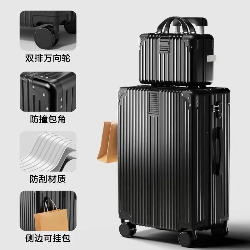 Retro Luggage Case with Universal Wheels - Durable Password Lock Trolley Suitcase for Men & Women, Large Capacity Trendy Travel Box - Image 5