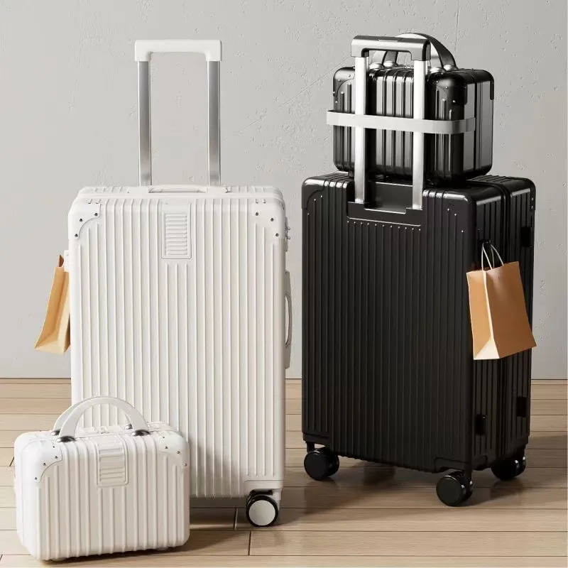 Retro Luggage Case with Universal Wheels - Durable Password Lock Trolley Suitcase for Men & Women, Large Capacity Trendy Travel Box - Image 2