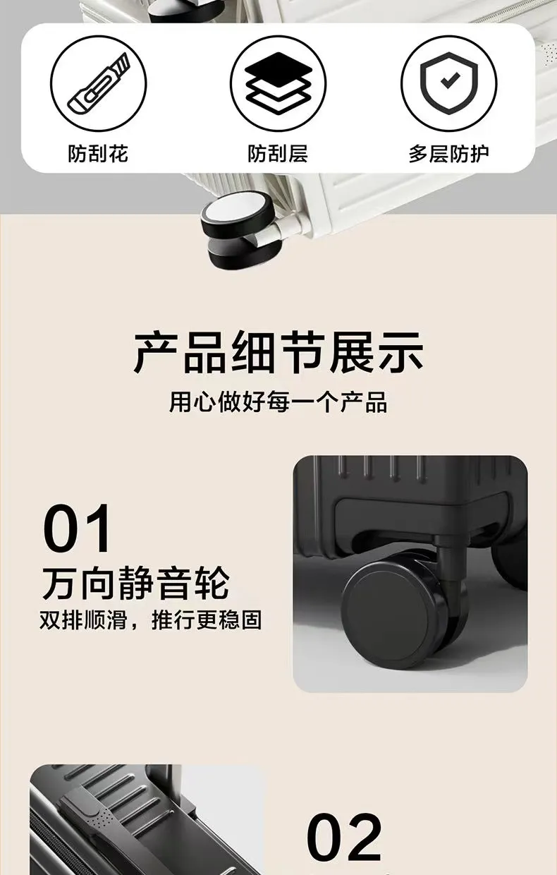 Retro Luggage Case with Universal Wheels - Durable Password Lock Trolley Suitcase for Men & Women, Large Capacity Trendy Travel Box showcase 7