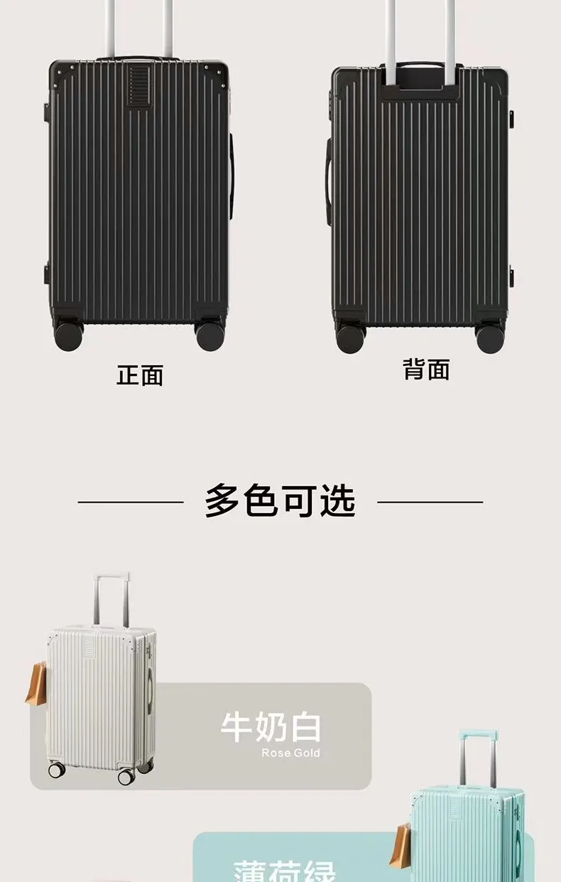 Retro Luggage Case with Universal Wheels - Durable Password Lock Trolley Suitcase for Men & Women, Large Capacity Trendy Travel Box showcase 14