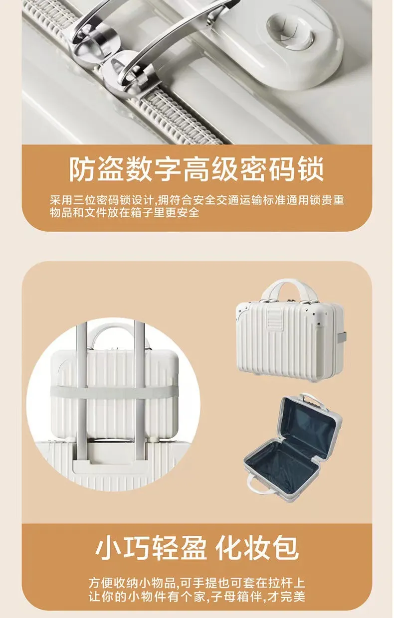 Retro Luggage Case with Universal Wheels - Durable Password Lock Trolley Suitcase for Men & Women, Large Capacity Trendy Travel Box showcase 11