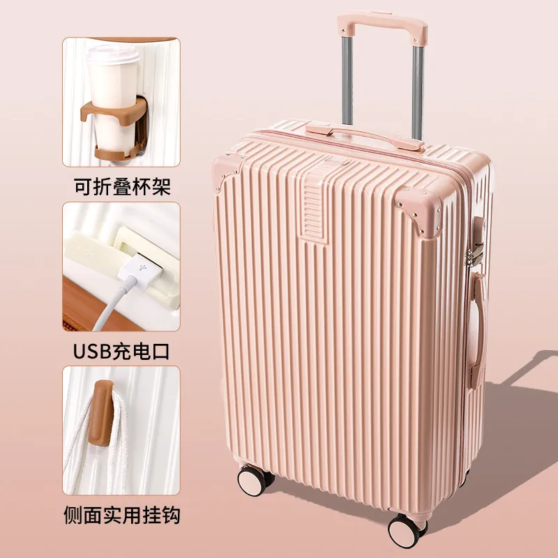 Women's Retro Trendy Suitcase with Custom Logo, Universal Silent Wheels, Travel Password Lock Trolley Case for Students thumbnail 10