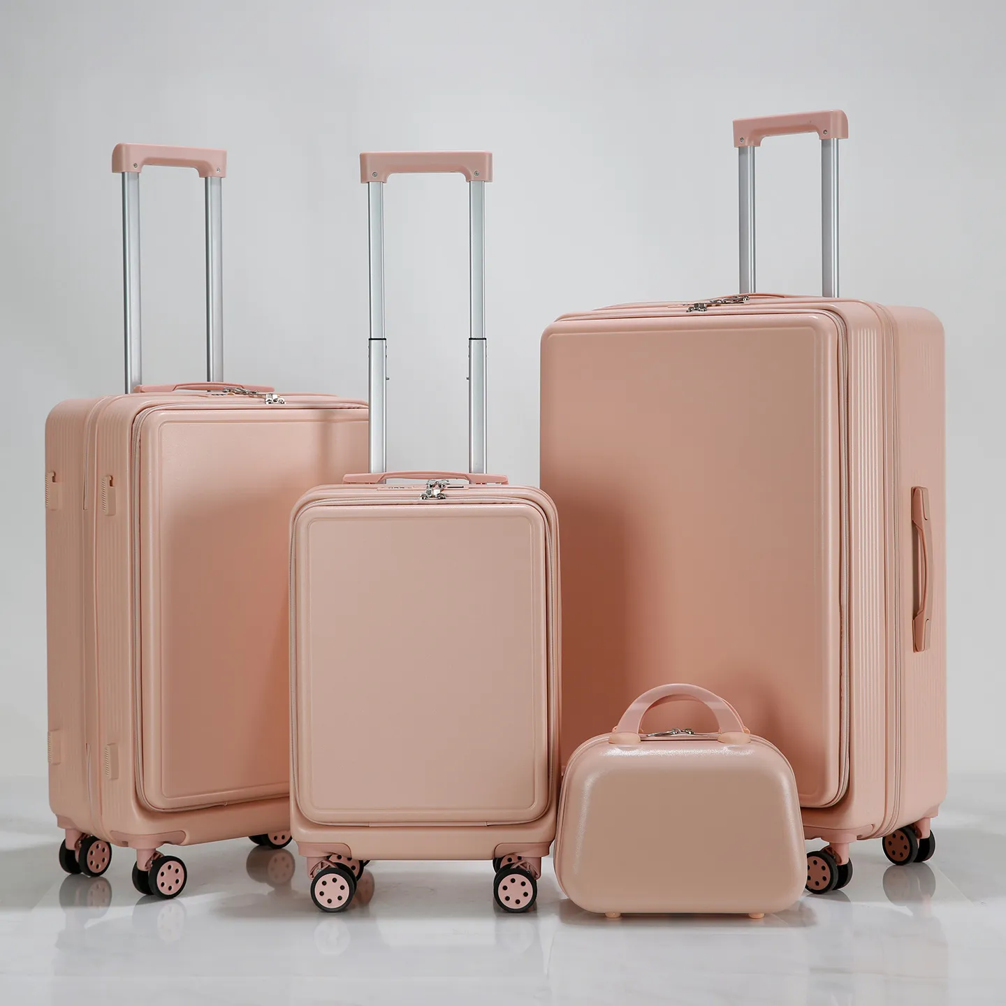 20-Inch Front-Opening Carry-On Travel Suitcase with Universal Wheels, 28-Inch Password-Protected Trolley Luggage for Women thumbnail 2