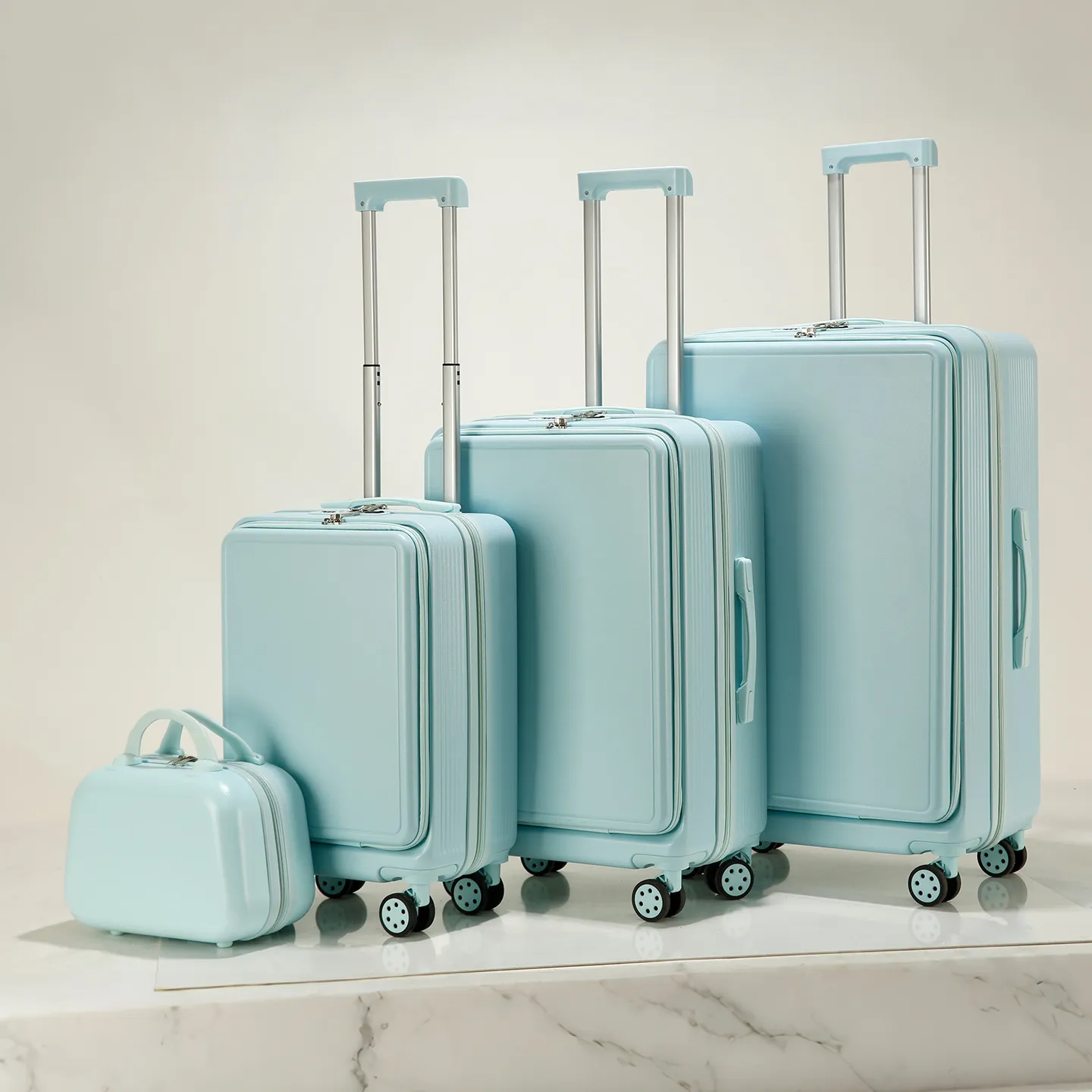 20-Inch Front-Opening Carry-On Travel Suitcase with Universal Wheels, 28-Inch Password-Protected Trolley Luggage for Women thumbnail 3