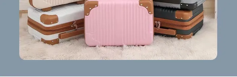 Retro 14-Inch Luggage Bag, Mini Cosmetic Case, Souvenir Gift Box with Password Lock, Travel Essential for Women showcase 19