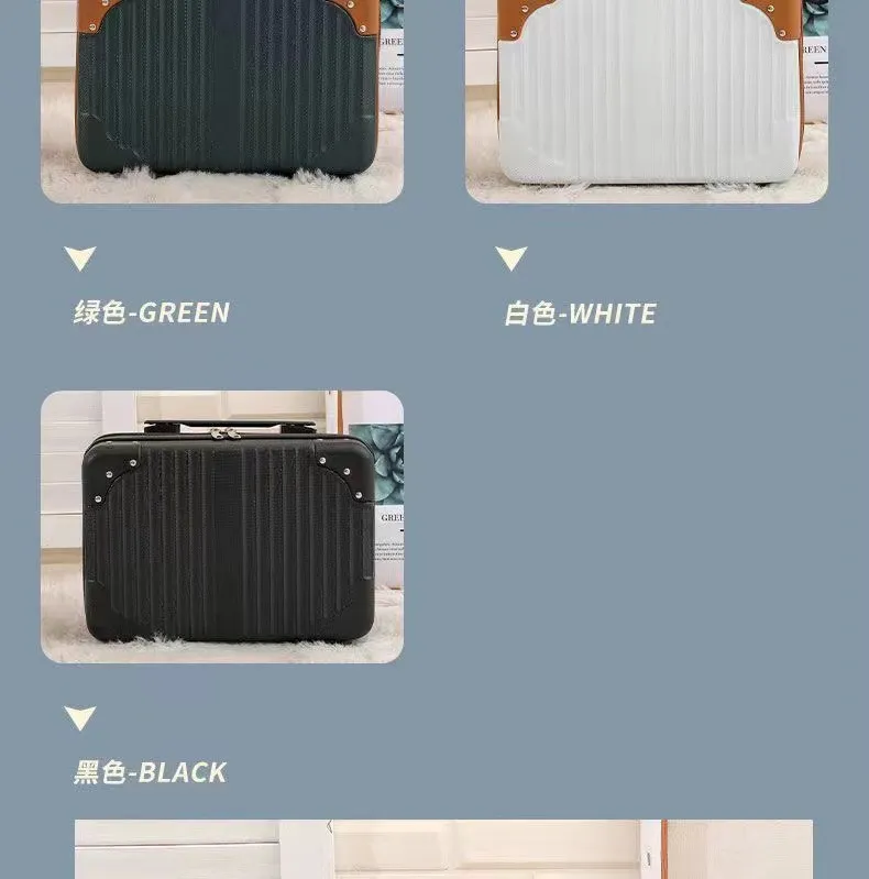 Retro 14-Inch Luggage Bag, Mini Cosmetic Case, Souvenir Gift Box with Password Lock, Travel Essential for Women showcase 5