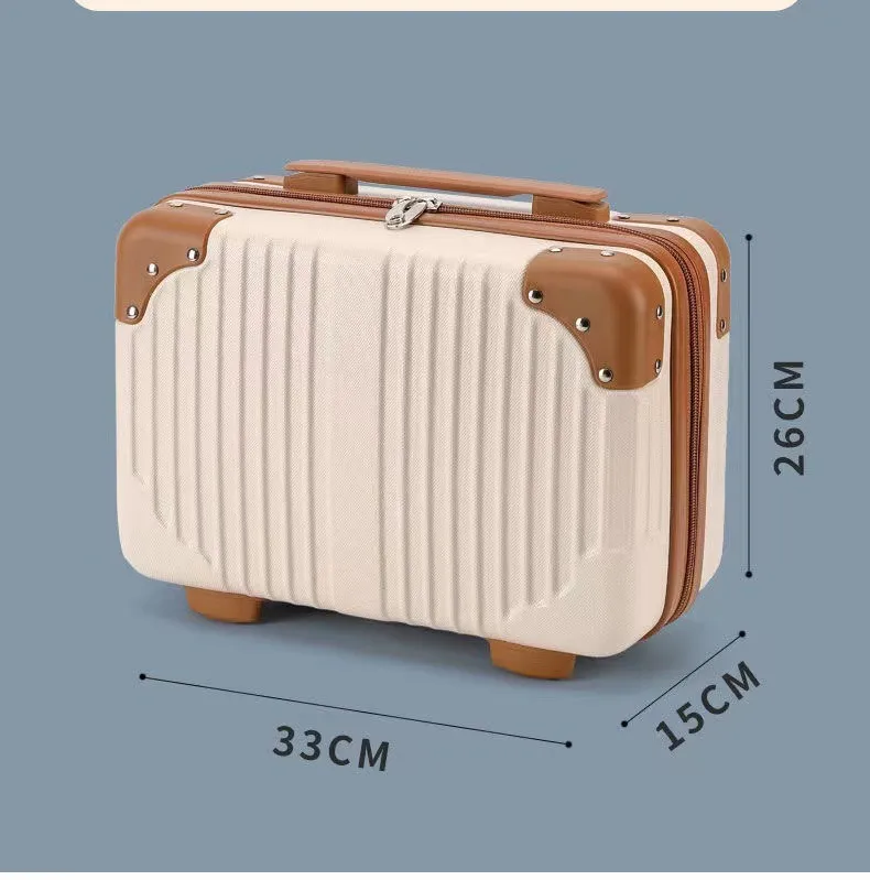 Retro 14-Inch Luggage Bag, Mini Cosmetic Case, Souvenir Gift Box with Password Lock, Travel Essential for Women showcase 12