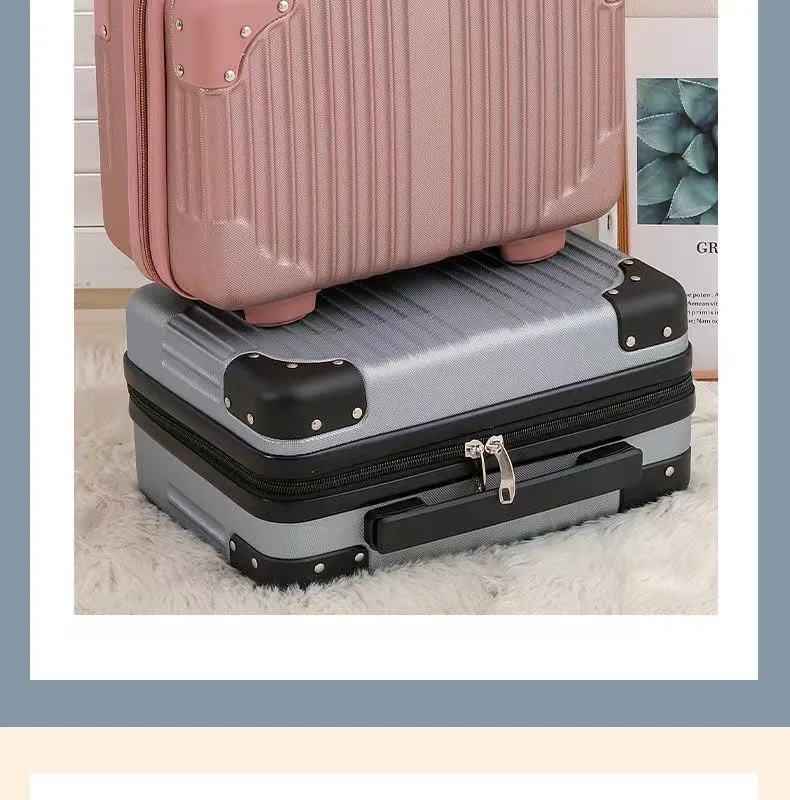 Retro 14-Inch Luggage Bag, Mini Cosmetic Case, Souvenir Gift Box with Password Lock, Travel Essential for Women showcase 9