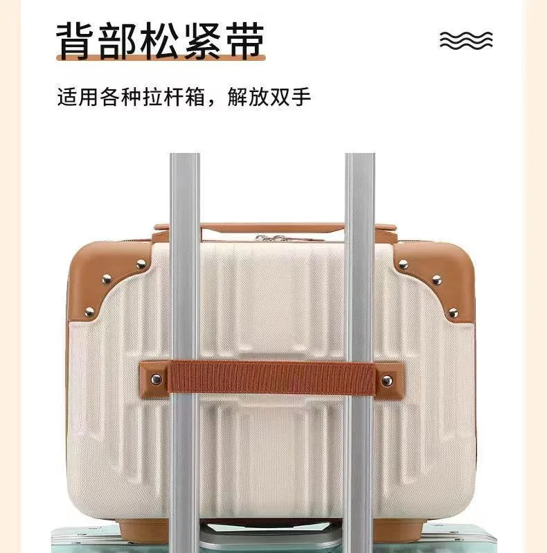 Retro 14-Inch Luggage Bag, Mini Cosmetic Case, Souvenir Gift Box with Password Lock, Travel Essential for Women showcase 10