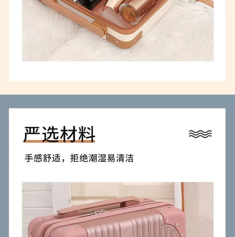 Retro 14-Inch Luggage Bag, Mini Cosmetic Case, Souvenir Gift Box with Password Lock, Travel Essential for Women showcase 8