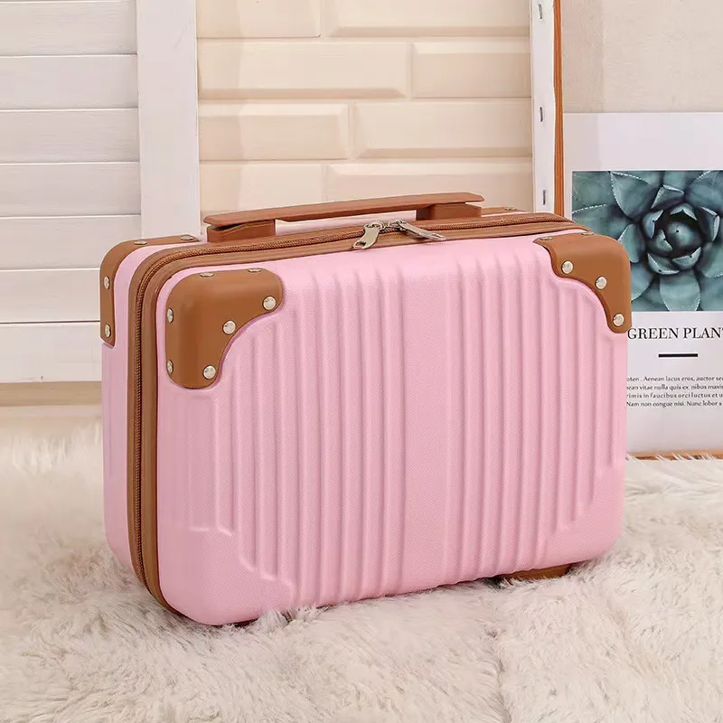 Retro 14-Inch Luggage Bag, Mini Cosmetic Case, Souvenir Gift Box with Password Lock, Travel Essential for Women thumbnail 8