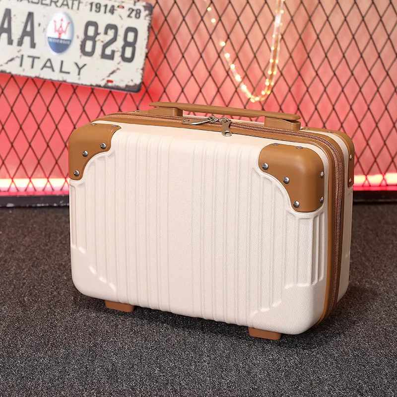 Retro 14-Inch Luggage Bag, Mini Cosmetic Case, Souvenir Gift Box with Password Lock, Travel Essential for Women thumbnail 6