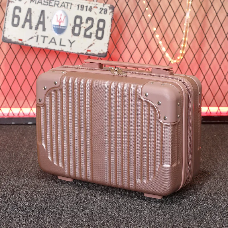 Retro 14-Inch Luggage Bag, Mini Cosmetic Case, Souvenir Gift Box with Password Lock, Travel Essential for Women thumbnail 9