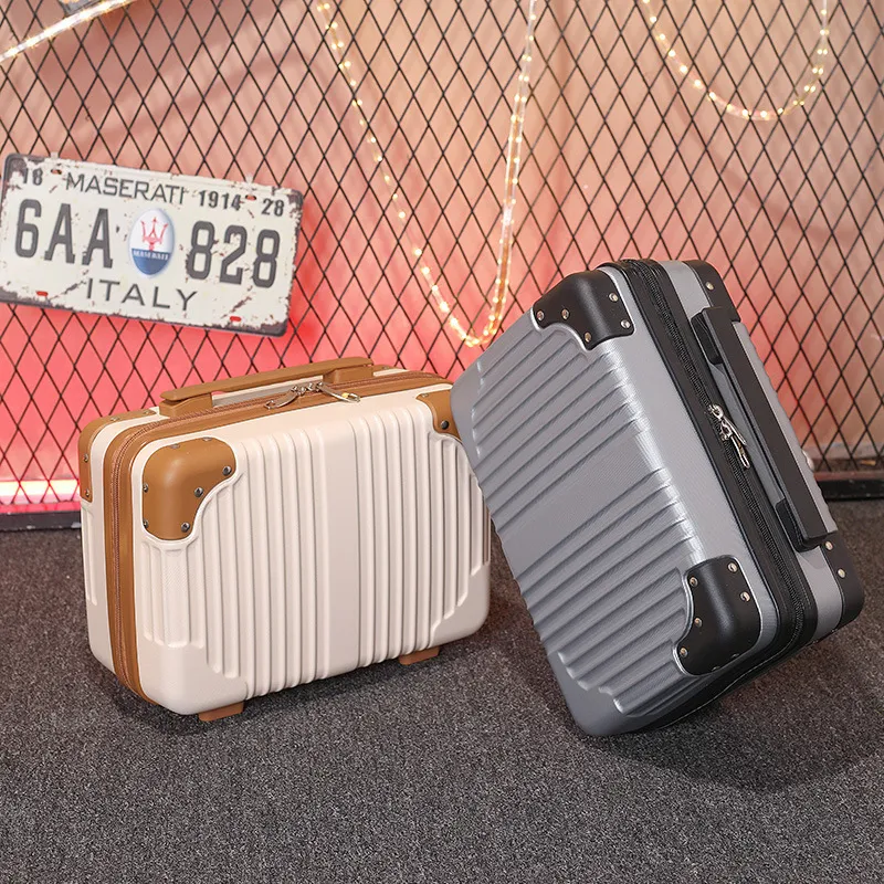 Retro 14-Inch Luggage Bag, Mini Cosmetic Case, Souvenir Gift Box with Password Lock, Travel Essential for Women thumbnail 2
