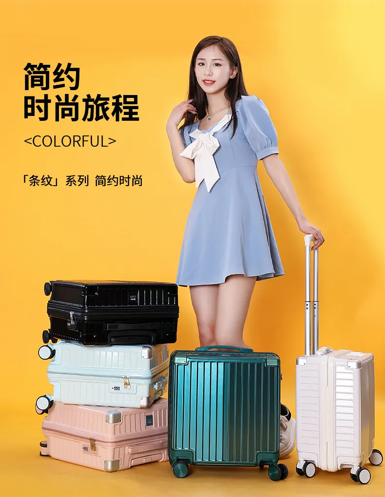 Lightweight Carry-On Luggage Suitcase for Students - 18/20 Inch Password Protected Trolley Case for Travel showcase 1