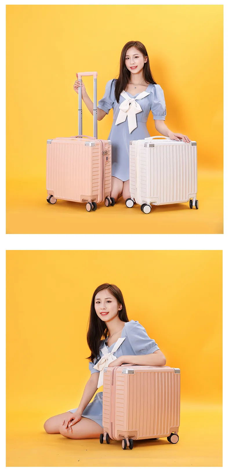 Lightweight Carry-On Luggage Suitcase for Students - 18/20 Inch Password Protected Trolley Case for Travel showcase 19