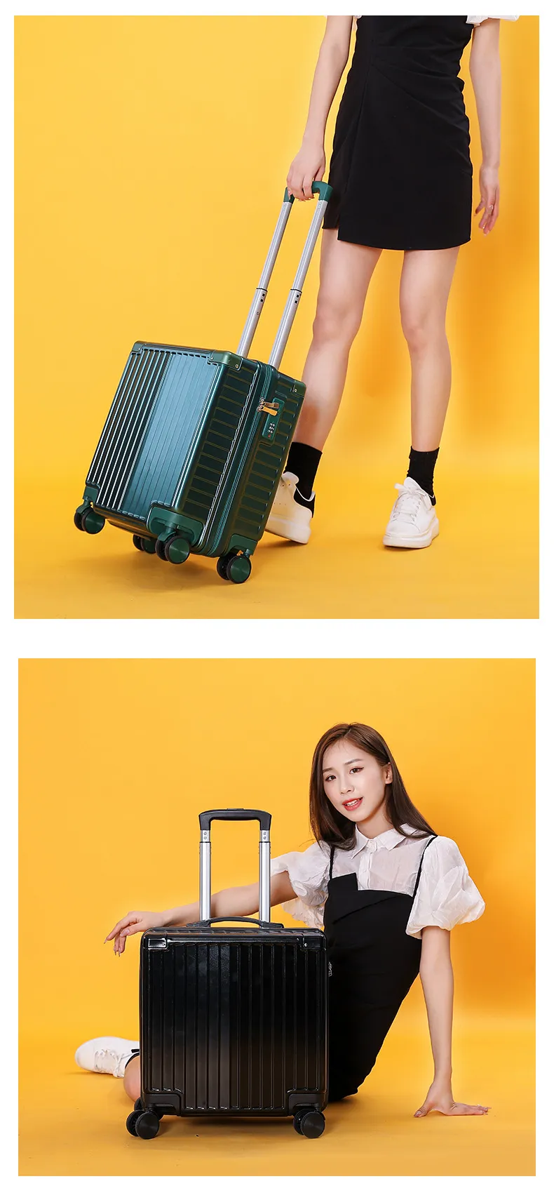 Lightweight Carry-On Luggage Suitcase for Students - 18/20 Inch Password Protected Trolley Case for Travel showcase 18