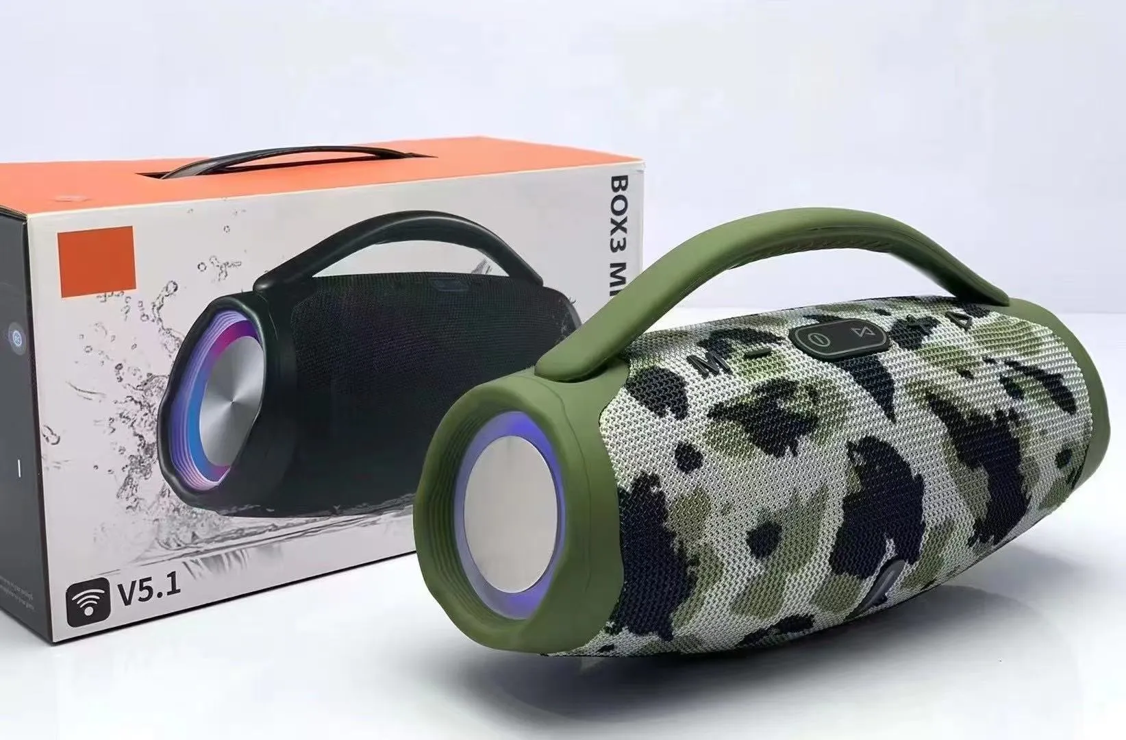 Mini Box3 Wireless Bluetooth Speaker with LED Light, Portable Outdoor Desktop Subwoofer Audio for Music Lovers thumbnail 6
