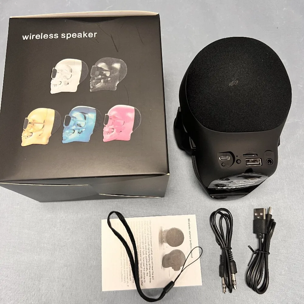 Mini Skull Bluetooth Speaker Portable Subwoofer with Card Player, Desktop Audio for Home and Outdoor Use showcase 6