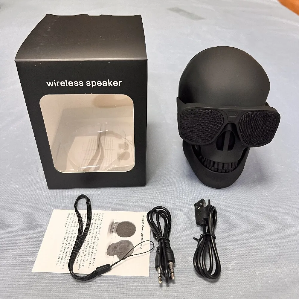 Mini Skull Bluetooth Speaker Portable Subwoofer with Card Player, Desktop Audio for Home and Outdoor Use showcase 9