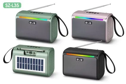 L35 Solar Bluetooth Speaker Portable Outdoor Wireless Subwoofer with Colorful Lights, High-Quality Bass Sound for Music Lovers thumbnail 3