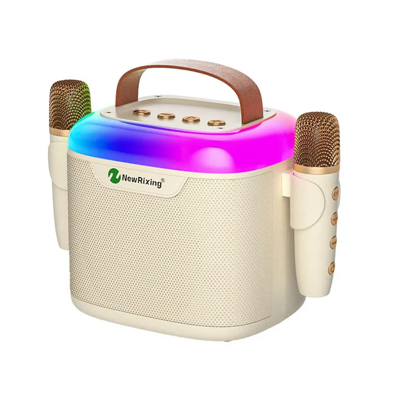 Portable Bluetooth Karaoke Speaker with Wireless Microphone - All-in-One Family KTV Audio System, Colorful LED Lights, Ideal for Parties and Home Entertainment thumbnail 5