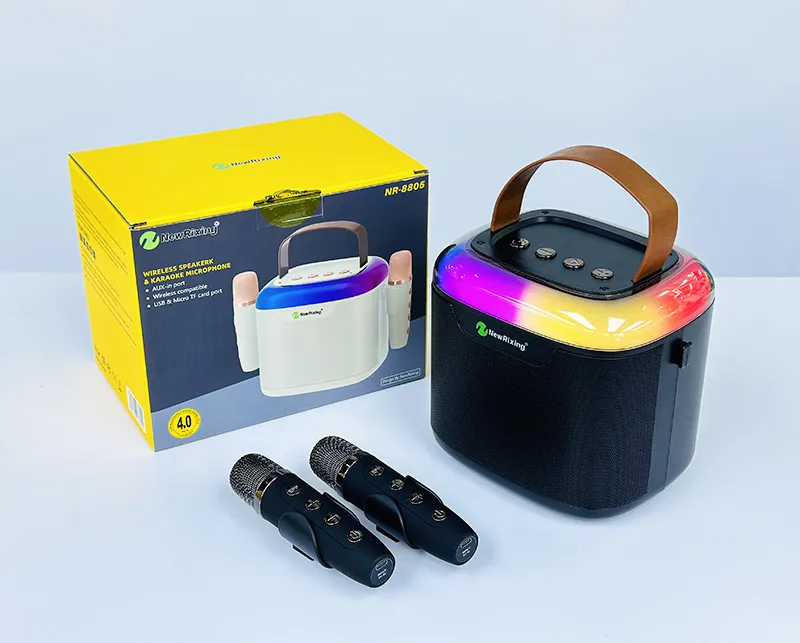 Portable Bluetooth Karaoke Speaker with Wireless Microphone - All-in-One Family KTV Audio System, Colorful LED Lights, Ideal for Parties and Home Entertainment showcase 11