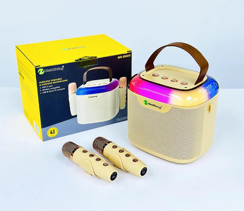 Portable Bluetooth Karaoke Speaker with Wireless Microphone - All-in-One Family KTV Audio System, Colorful LED Lights, Ideal for Parties and Home Entertainment showcase 8