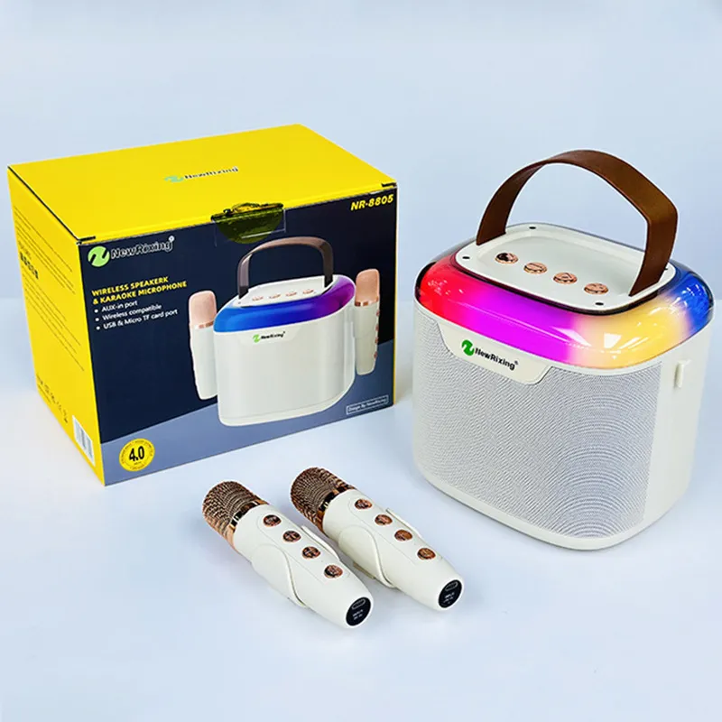 Portable Bluetooth Karaoke Speaker with Wireless Microphone - All-in-One Family KTV Audio System, Colorful LED Lights, Ideal for Parties and Home Entertainment thumbnail 7